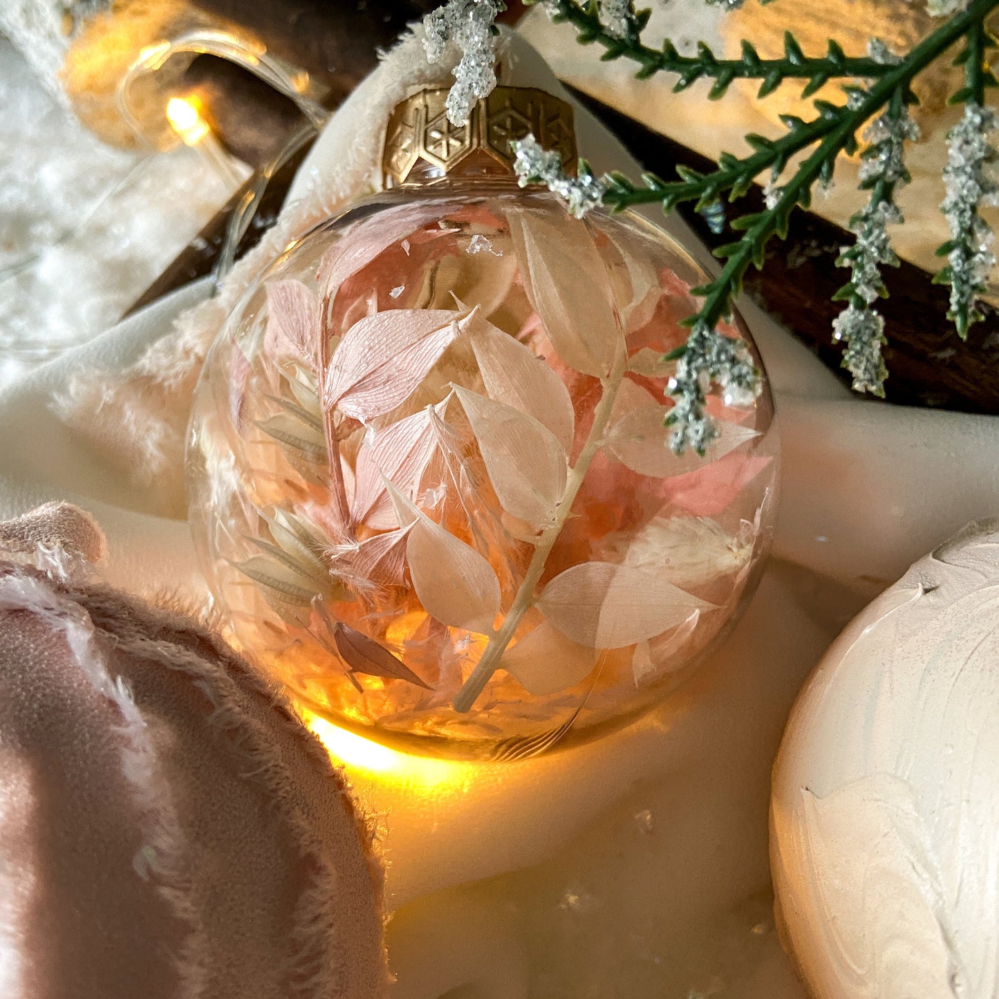 Set Of Pink & Neutral Ornaments