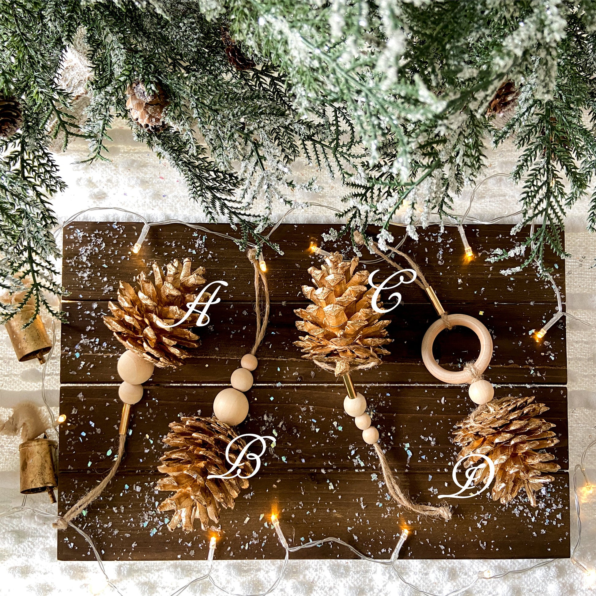 Set Of Pine Cone Ornament Set