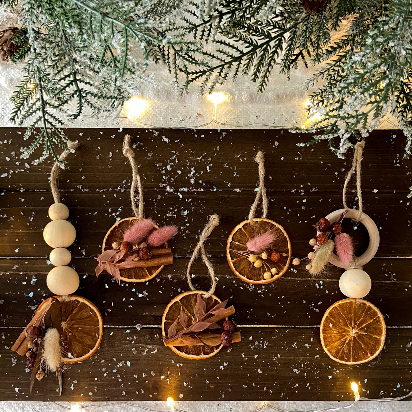 Set Of Dried Orange Ornaments