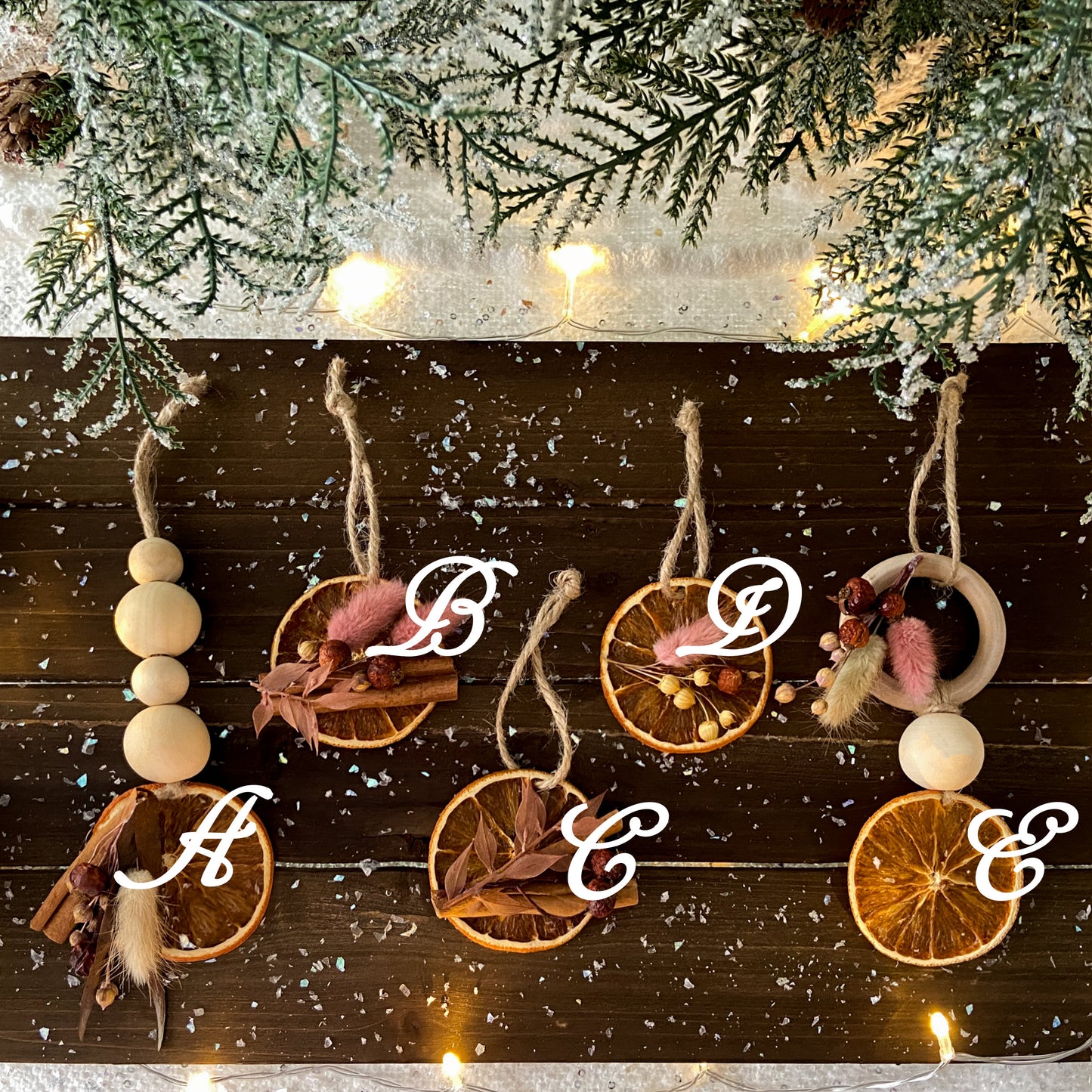 Set Of Dried Orange Ornaments