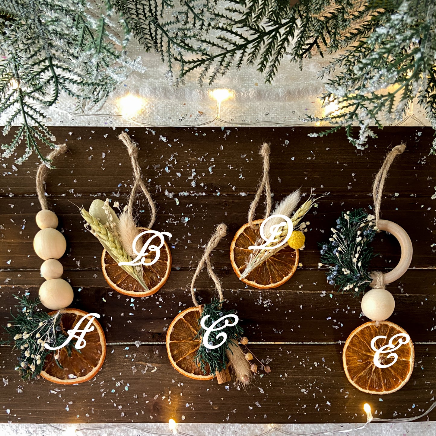 Set Of Dried Orange Ornaments